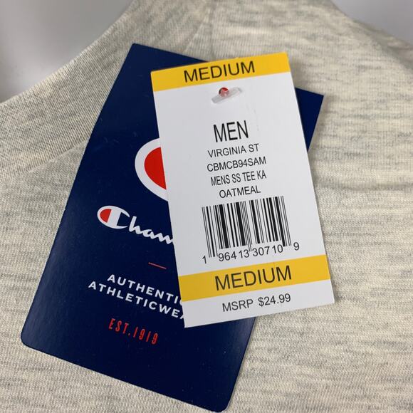 Champion Virginia State University Trojans Cream T-Shirt Medium - Picture 4 of 4